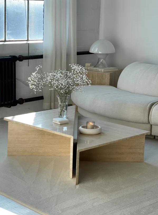 Tavolini salotto in travertino - MOD. TRIANGLE