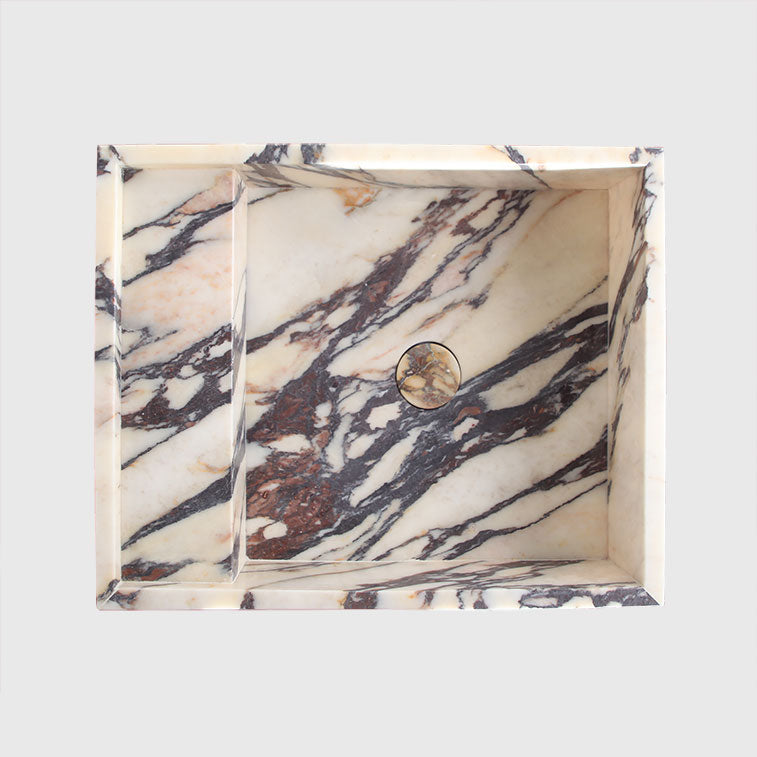 lavabo freestanding RETTANGOLARE in CALACATTA VIOLA