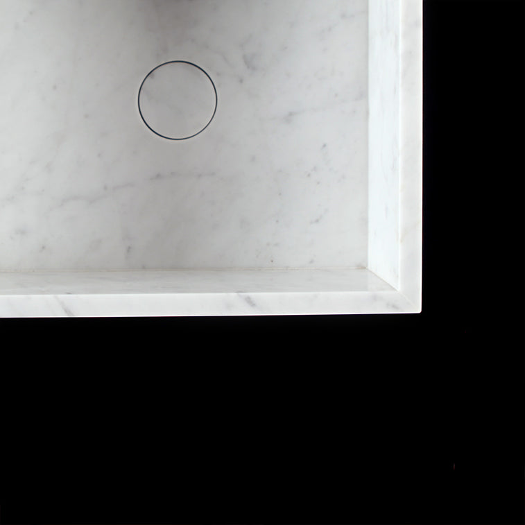 lavabo da parete in Bianco Carrara tipo C