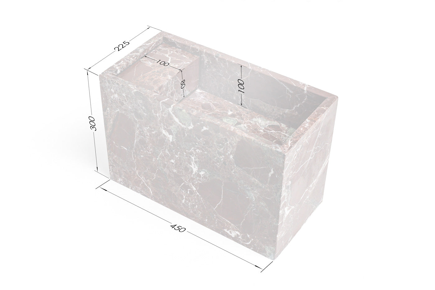 lavabo da parete in rosso lepanto