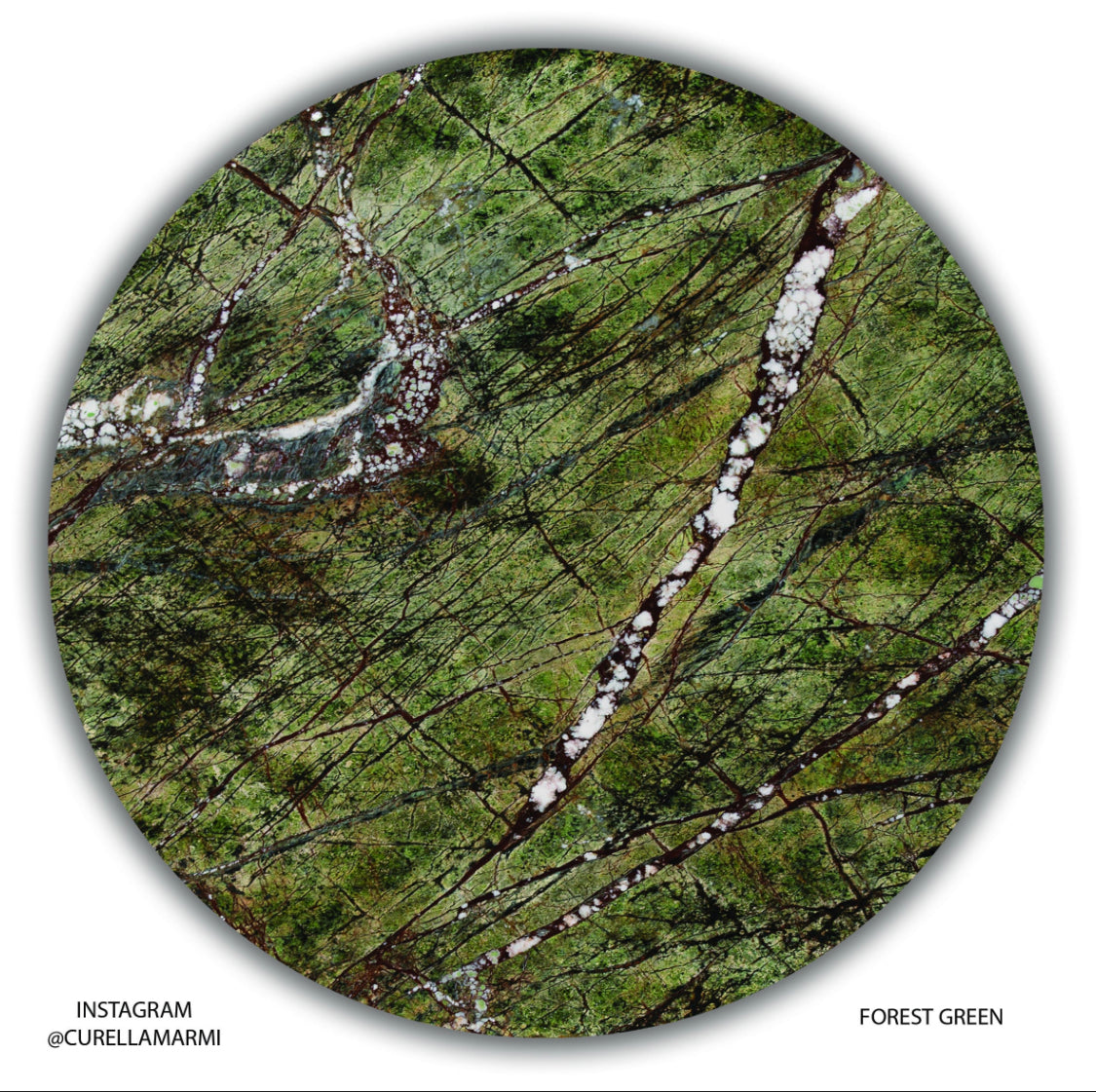 Piano tavolo in marmo forest green