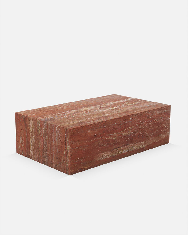 cubo PLINTH RECTANGULAR in marmo rosso TRAVERTINO RED PERSIANO