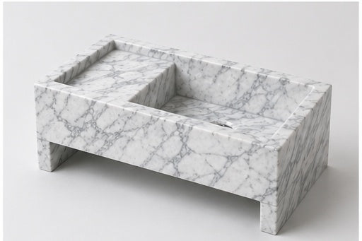WASH Lavabo da parete in BIANCO CARRARA