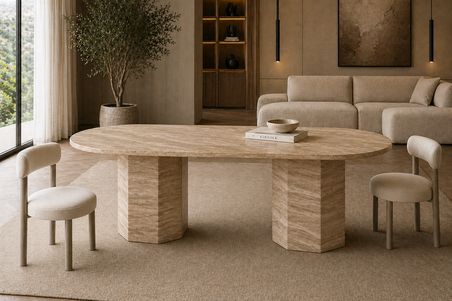 HEXA —  Tavolo in DAINO REALE naturale (Copia)