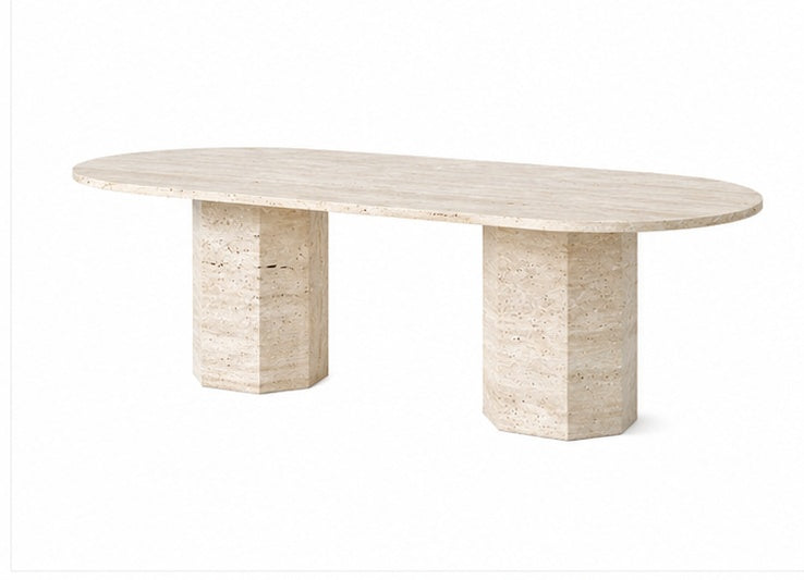 HEXA —  Tavolo in Travertino naturale