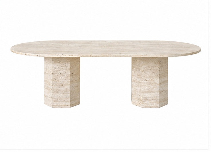 HEXA —  Tavolo in Travertino naturale