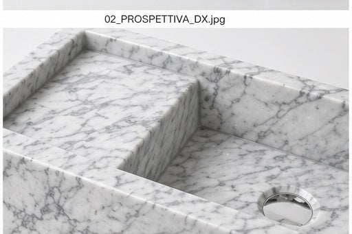 WASH Lavabo da parete in BIANCO CARRARA
