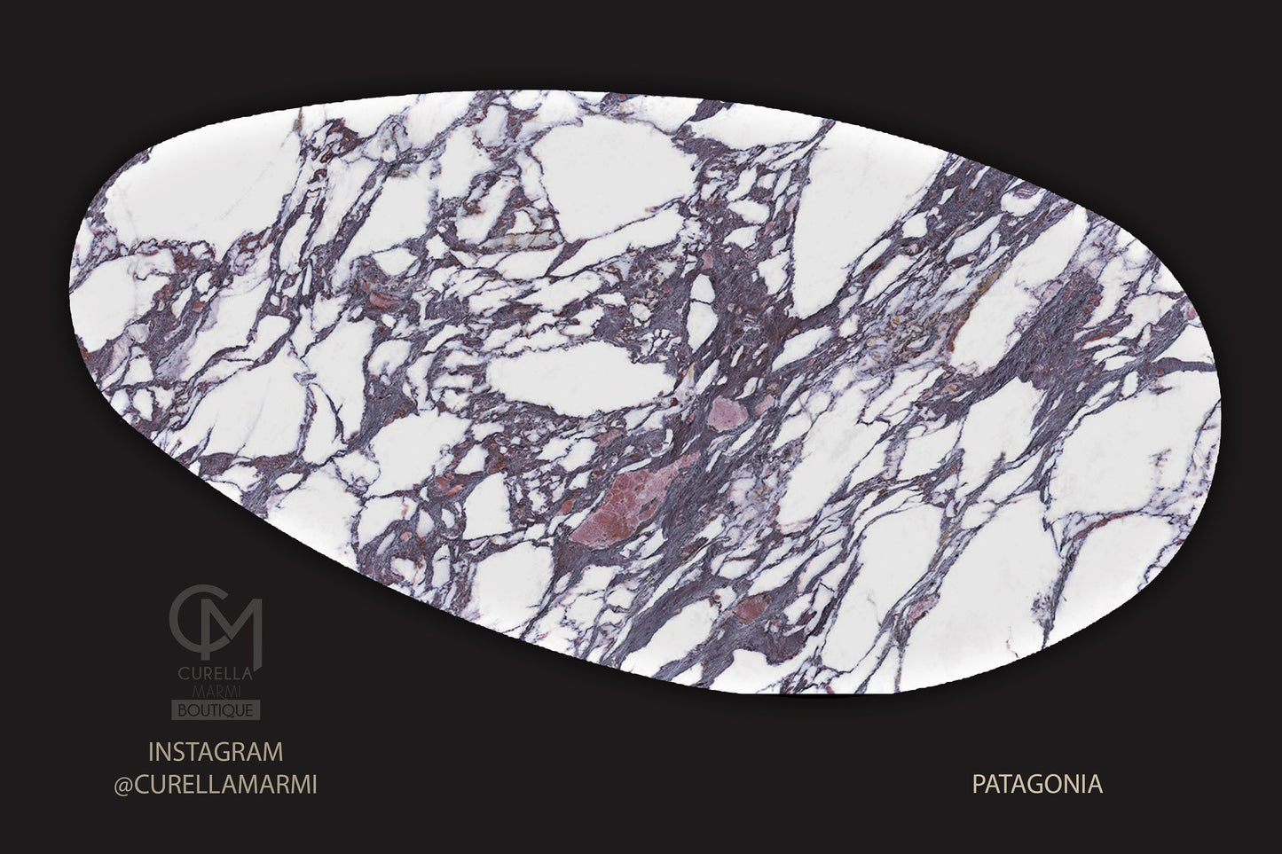 Piano tavolo Egg Shape  in marmo pregiato