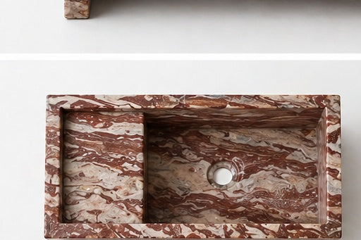 WASH Lavabo da parete in ARABESCATO OROBICO ROSSO