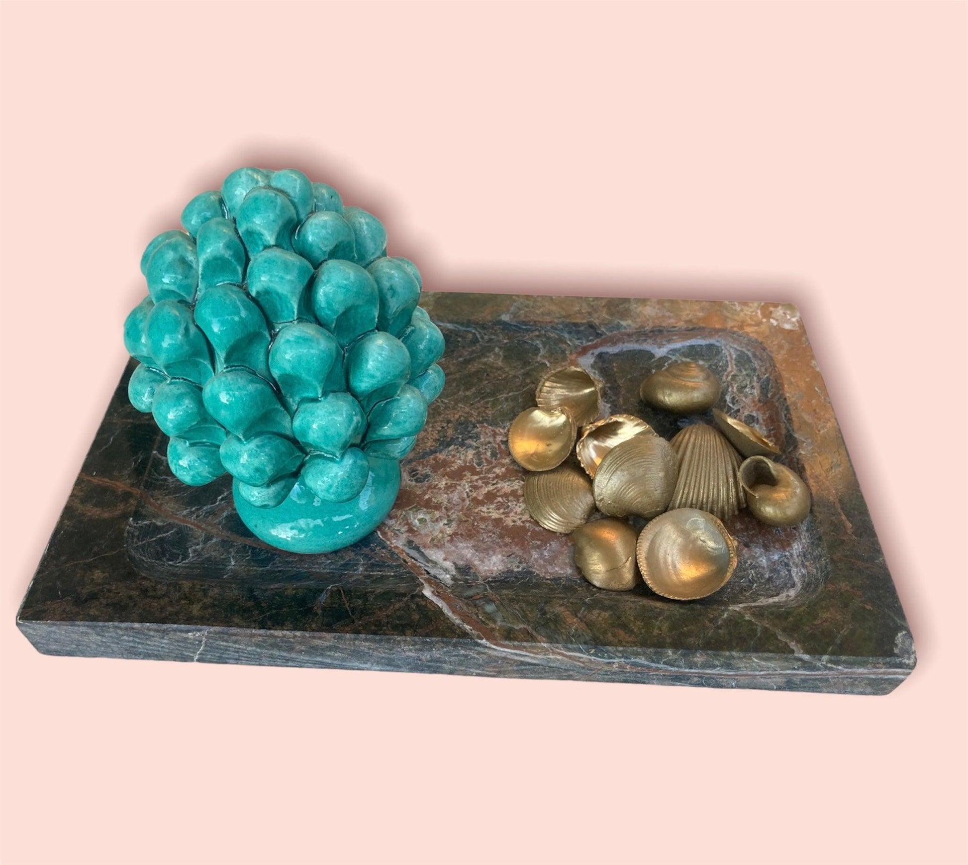 Vassoio portagioie in marmo forest green - Luxury home boutique