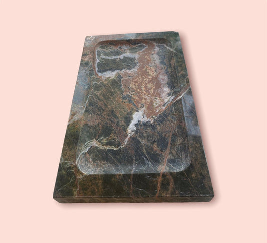 Vassoio portagioie in marmo forest green - Luxury home boutique
