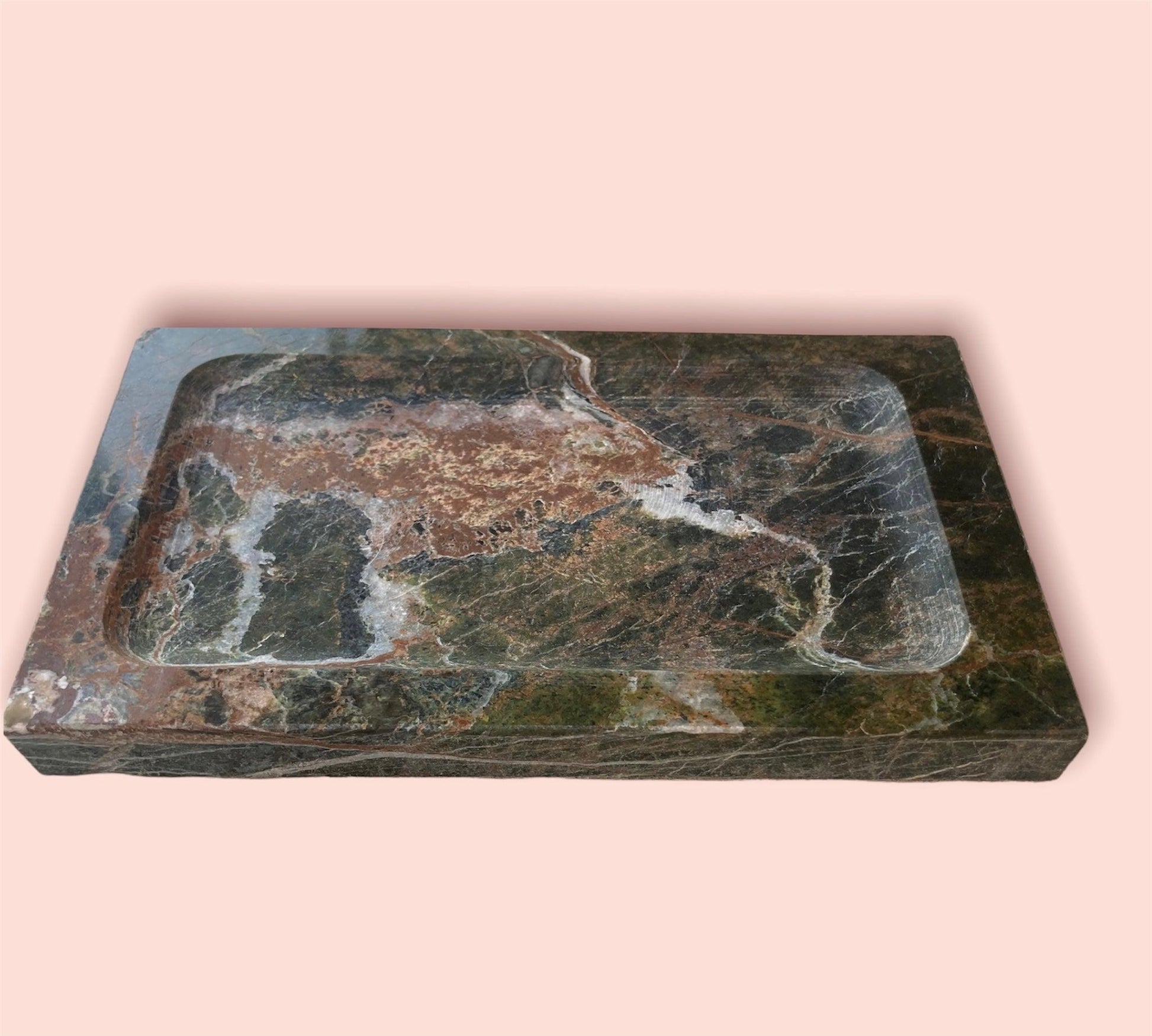 Vassoio portagioie in marmo forest green - Luxury home boutique
